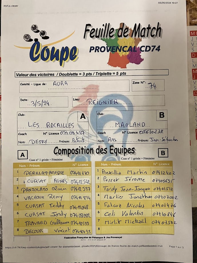 Coupe de France provençale 20242025 Pétanque Maglancharde